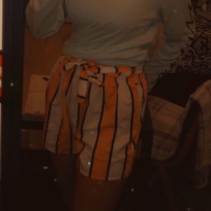 Orange and White Shorts w/ belt